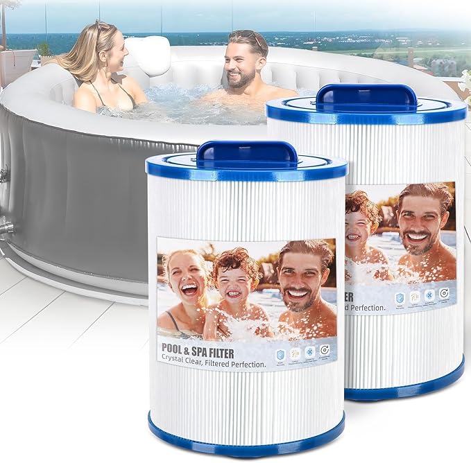6CH-940 Spa Filter Replaces PWW50P3 Replacement Filter Filbur FC-0359, Aber Hot Tubs 03FIL1400, Waterway 817-0050 PWW50-Certified with NSF50 for Material Safety, 50 Sq.ft 2Pack