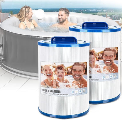 6CH-940 Spa Filter Replaces PWW50P3 Replacement Filter Filbur FC-0359, Aber Hot Tubs 03FIL1400, Waterway 817-0050 PWW50-Certified with NSF50 for Material Safety, 50 Sq.ft 2Pack