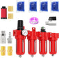 1/2" NPT Industrial Grade 4 Stage Aluminum Air Drying System, Coalescing Filter, Double Particulate Filter, Desiccant Dryer and Air Regulator,Manual Drain For Plasma Cutter and Paint Spray