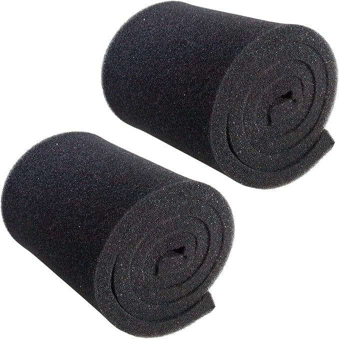 AQUANEAT 2 Pack Aquarium Bio Sponge Filter Media Pad Cut-to-Size Open Cell Foam Sheet for Fish Tank Sump (72" x 12" x 1")
