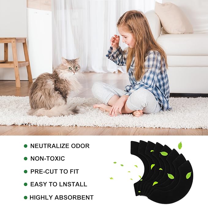 8 Pack Carbon Filters Compatible with Litter-Robot 4 Activated Charcoal Charcoal Filters for Litter Box Carbon Premium Filter to Eliminate Odors Control Damp from Pets and Keep Home Fresh