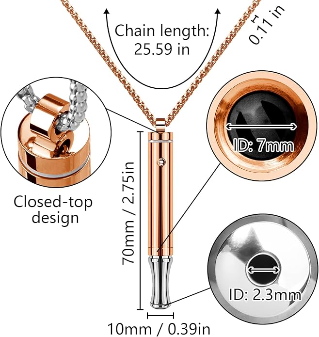 ASTOFLI Quit Smoking Breathing Necklace for Adults - Flavored Stress Breathing Necklace Stop Smoking for Women - Breathlink for Men Meditation Breathe Anxiety Whistle Necklaces inhaler Breathlace