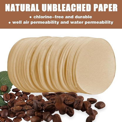 CEYAZYE 200 PCS Round Coffee Filter Paper, 56 mm Disposable Coffee Filters, Moka Coffee Pot Filter for Espresso Machine Portafilter Moka Pot, Quality Material Paper Fiber Heat Resistance