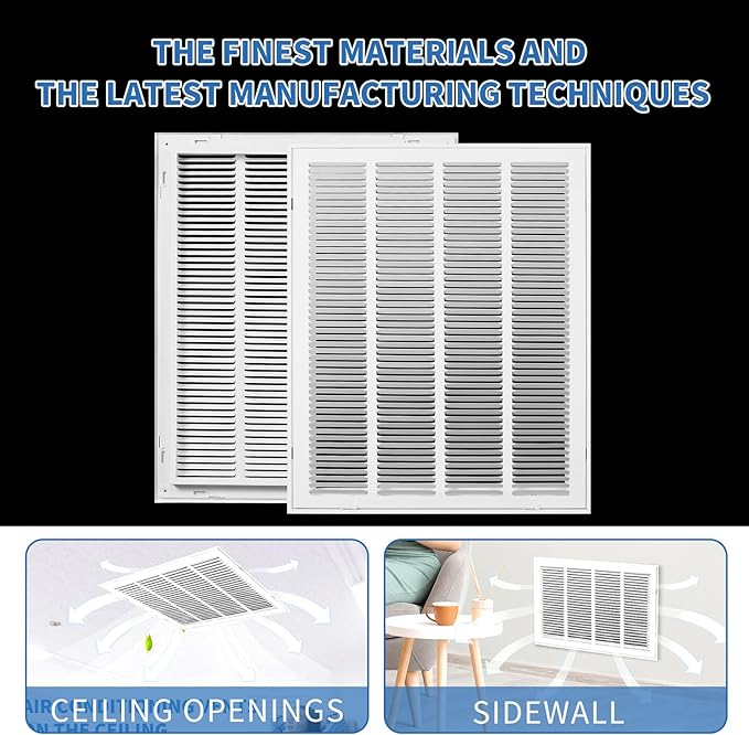 20x30 Return Air Grille [Duct Opening Size],Return Air Vent Cover for Wall Or Ceiling,Steel Return Air Filter Grilles Removable Face/Door for 1 Inch Filters (20"W x 30"H [Duct Opening])