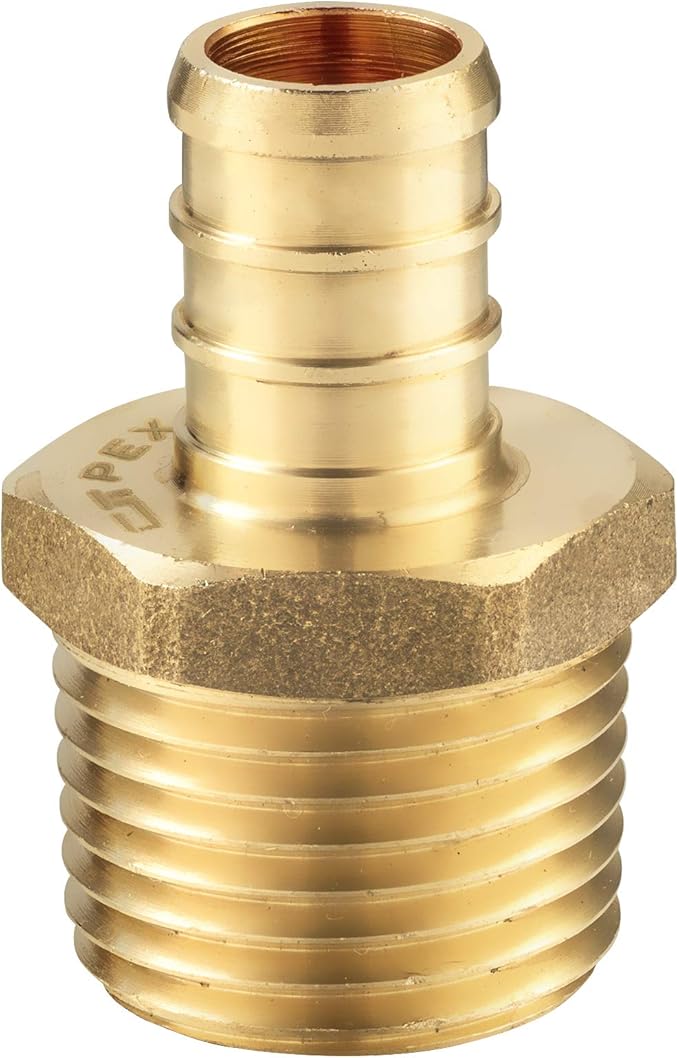 (Pack of 5) EFIELD Pex 1/2 Inch x 1/2 Inch Male NPT Adapter Brass Crimp Fittings (PEX1807017-5PCS)