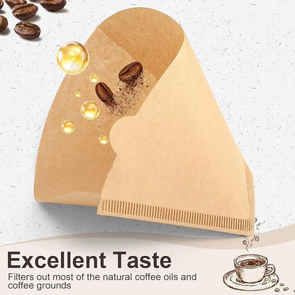 Coffee Filters #4, Unbleached Natural Coffee Filters 8-12 Cup, Disposable Coffee Filters, 4 Cone Paper Compatible with Ninja Coffee Maker, Pour Over and Drip Coffee Maker, 400 Count
