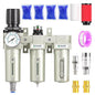 TAILONZ PNEUMATIC 0-240PSI 3/4" NPT Industrial 3-Stage Air Dryer System – Particulate Filter, Coalescing Filter, Desiccant Dryer & Regulator (Auto Drain)