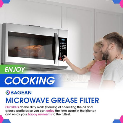 Microwave Filter Replacement 5.12” x 7.64” Fits Frigidaire 5304464105 WB06X10608 GE Microwave Filter - Aluminum Mesh Screen Grease Filter - Filters Air Entering Over the Range Oven Vent Fan (2-Pack)