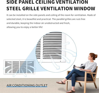 24x10 Return Air Grille(Duct Opening Size),Air Return Vent Cover,Flat Vent Cover,Rejillas De Aire Acondicionado Para Casa,Return Air Grilles,Outer Dimensions:25.75"Wx11.75"H(24"W x 10"H, Duct Opening)