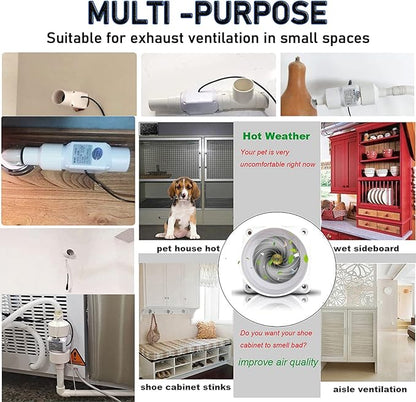 Air Circulation Duct Fan 2 Inch 50Mm Inline Extractor 32Cfm Fan Air Diffuser Blower for Filter Grow Tent Ceiling Wall Bathroom Ventilation (Color : Adjustable Speed, Size : 50-25mm)