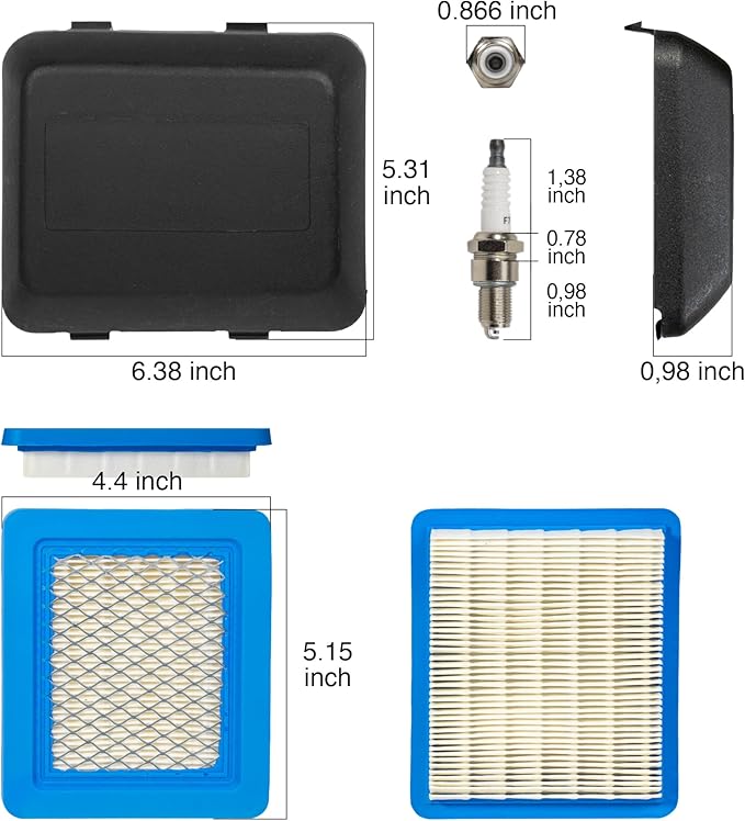 Compatible with Honda Lawn Mower Air Filter GCV160 GVC 190 Air Filter 17211-ZL8-023 17231-Z0L-050 Fit For Honda Mower GCV160 170 Cover For Fuel Pressure Parts Filters Push (Pack 6)