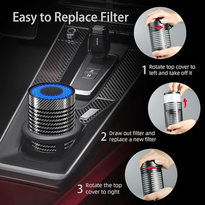 Car Air Purifier, Air Purifier for Car with True HEPA Filter Clean Air,Eliminate Dust,Odor,Portable Car Accessories Built-in Air Freshener and Perfume Diffuser for Traveling, Home, Office Use