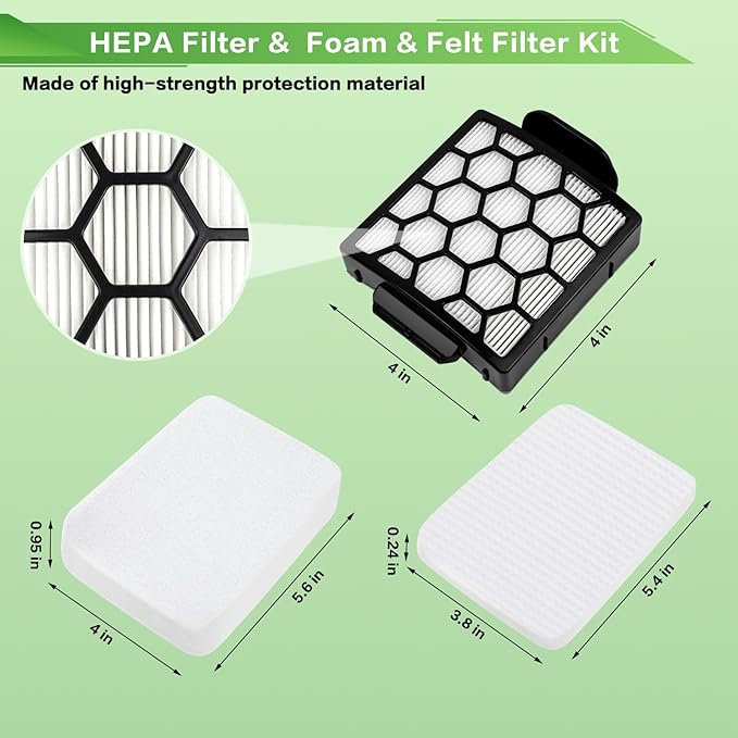 VIEWALL Filters Replacement for Shark Pet ZU102 ZU100 Pet Pro ZU60 ZU62 Swivel Pro ZU51 NV151 NV150 CU50WM NV181 Pet Plus NV251 NV255 Navigator Upright Vacuum, Part 1238FT60 1239FT60