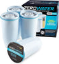 ZeroWater Official Replacement Filter - 5-Stage 0 TDS Water Filter Replacement IAPMO Certified to Reduce Lead, Chromium, and PFOA/PFOS 4-Pack