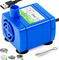 Cat Water Fountain Pump (No Led & with Brush), IP68 DR-DC 160 Submersible Water Pump for Stainless Steel, Ceramic Cat Water Fountain, Ultra Quiet Pet Fountain Pump