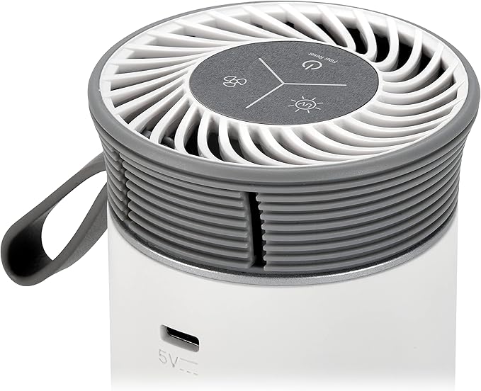 GermGuardian Portable Allergen Air Purifier for Small Spaces with USB Cable, Captures Dust, Pollens, Mold Spores, UV-C Light Helps Reduce Germs, 7” White, AC085