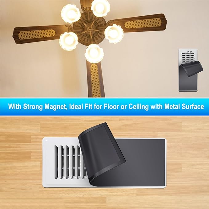 Magnetic Floor Register Vent Covers, 4 x 10 Inch Superior Hold Vent Covers for Home, Air Vent Covers for Sealing Floor, Wall, and Ceiling Registers, RV and HVAC