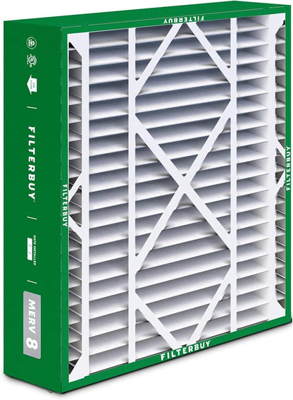 Filterbuy 20x21x5 Air Filter MERV 8 Essential Dust & Allergy Defense (2-Pack), Electrostatic Pleated HVAC AC Furnace Filters Replacement for Lennox and Electro-Air (Actual Size: 19.88 x 20.50 x 4.38)