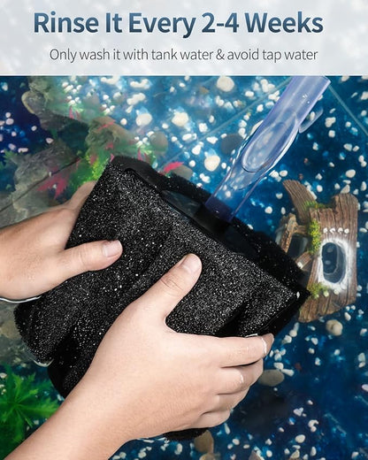 Pawfly Aquarium Large Bio Sponge Filter Quiet Betta Fry Shrimp and Fish Foam Filter with Nano Air Stone for Large Fish Tanks up to 220 Gallons