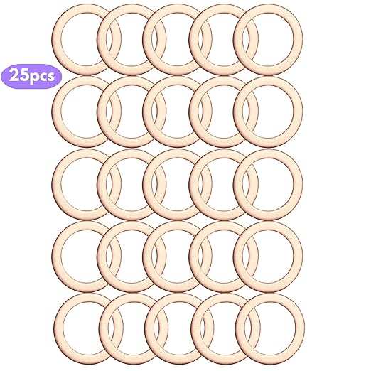 25PCS Copper Oil Drain Plug Gasket Replacement for Mercedes Benz Crush Washer Seals 007603-014106 (M14-BENZ)