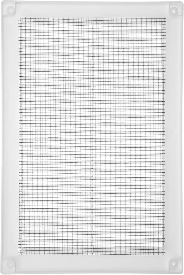 Vent Systems 8'' x 12'' Inch White Soffit Vent Cover - Pack of 100 - Flat Square Air Vent Louver - Grille Cover - Built-in Insect Screen - HVAC Vents for Bathroom, Home Office, Kitchen 8x12 Inch