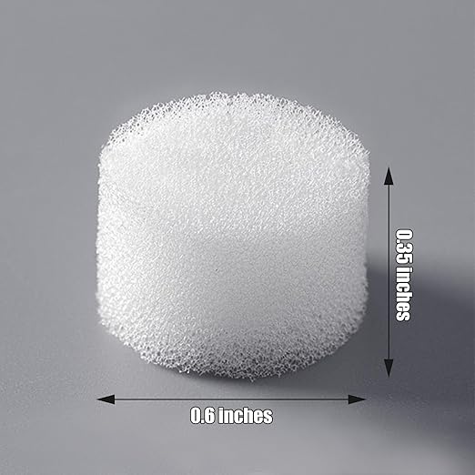 100 Pieces Air Filter Sponge for Compressor System Accessories Round White Sponge Air Filter Replacement for Compressor System (White)