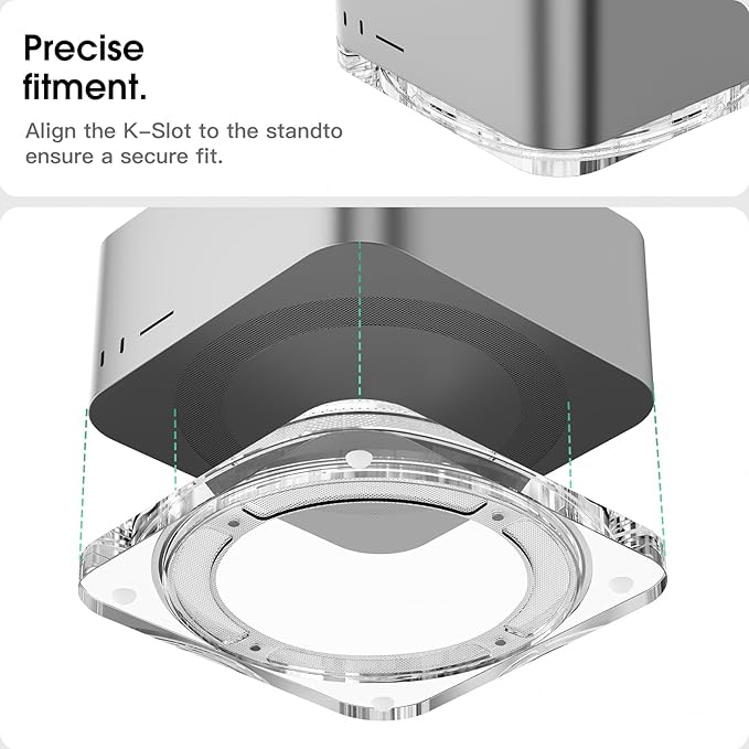 Transparent Acrylic mac Studio Stand, Built in Detachable air Filter Suitable for Mac Studio M2 Max, M2 Ultra, M1 Max, M1 Ultra Accessories，Cooling Desktop Bracket Mount