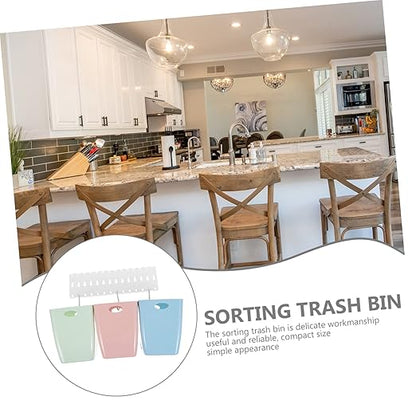 1set Wall-Mounted Sorting Trash Bin Space-Saving Recyclable Garbage Bins for Kitchen Easy Installation Multi-Functional Design for Waste Separation and Organization