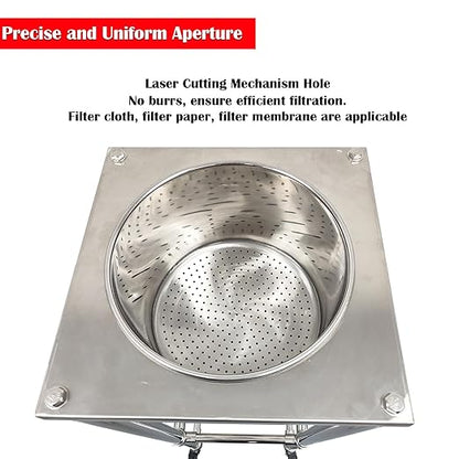 50L Glass Vacuum Filter, Lab Vacuum Suction Filter Device, Brinell Funnel/High Borosilicate Glass Flask, Negative Pressure Stainless Steel Vacuum Filter for Liquid Extraction, -0.098Mpa