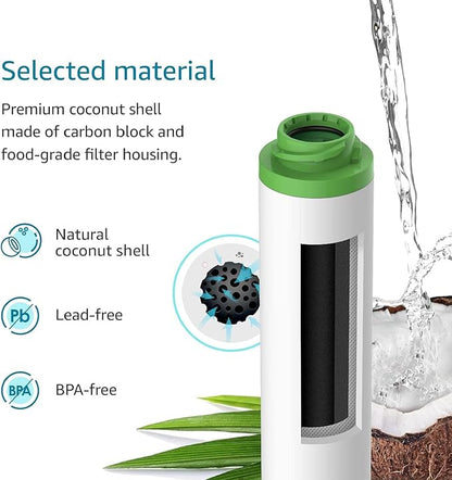 AQUA CREST FQK2J Under Sink Water Filter, Replacement for GE FQK2J, FQK1K, NSF/ANSI 42 372 Certified, 1320 Gallons Dual Flow Drinking Water Replacement Filters (2 Count)