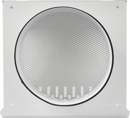Vent Systems 8" Inch Air Supply Vent Cover with Rubber Gasket - White Galvanized Steel - Robust and Weatherproof Outdoor Air Intake Box - Duct or Surface Mounting - Rain and Snow Protection