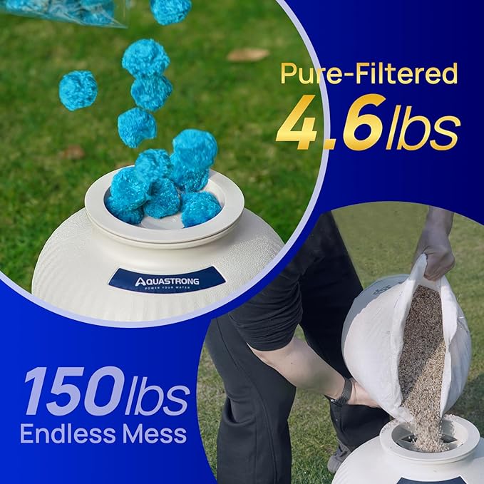 AQUASTRONG Pool Filter Balls for Sand Filter Pump, 4.6 lbs Reusable Sand Filter Balls (Replaces 150 lbs Pool Filter Sand), Efficient Blue Filter Balls for Swimming Pools, Filter Pumps, Aquariums