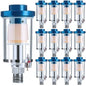 Mudder 14 Pcs Compressed Air Filter Water Oil Separator 1/4 Inch NPT Inlet and Outlet Airbrush Filter Moisture Separator for Air Line Compressor Fitting, 90 PSI