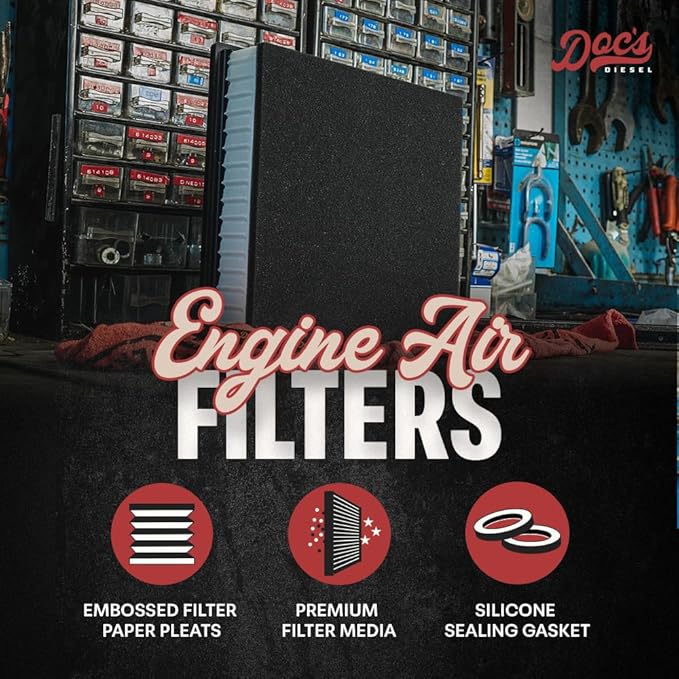 Doc's Diesel Engine Air Filter DPA5378 | Compatible with Dodge RAM 2500, 3500 5.9L Cummins 1994-2002 | Replaces 46272