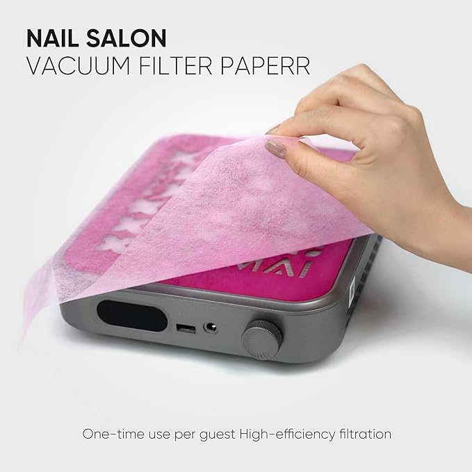 200 Sheets Nail Dust Collector Filter Paper, Disposable Nail Dust Filters for Most Finger Dust Collector Machine, Nail Vacuum for Fingernail Salon Spa Tech Supplies & Accessories (White, M)