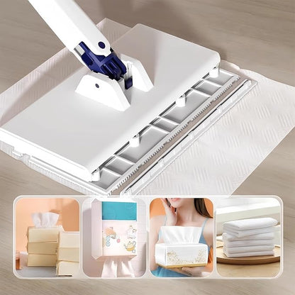Flat Mop - Reusable Scrubber Cleaning Tools, Dust Cleaner Flat Mop For Kitchen Bathroom Tile Car Apartment Living Room Bedroom Glass Ceiling Pet Hair