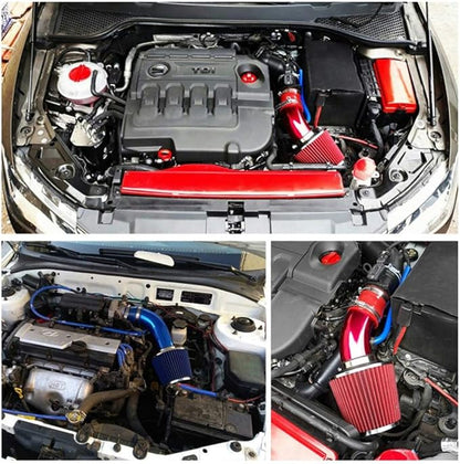 Universal Clamp-On Cold Intake Cone Air Filter 3", Washable Filter, High Flow Cone Filter, Flange Diameter 3 Inch Black