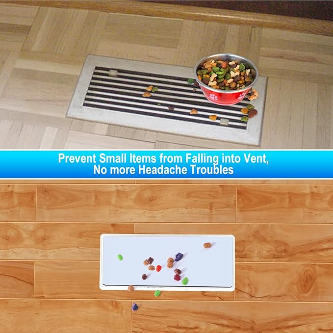 Magnetic Floor Register Vent Covers, 4 x 10 Inch Superior Hold Vent Covers for Home, Air Vent Covers for Sealing Floor, Wall, and Ceiling Registers, RV and HVAC, White