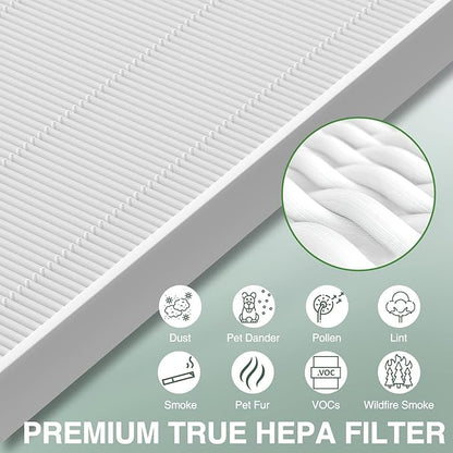 115115 Replacement Filters A Size 21 for Winix PlasmaWave 5300-2, C535, 6300, 5300, 6300-2, P300, AM90, 9000, 5000, 5000B, C909, 9800 Air Purifier, 2 True HEPA Filters + 8 Carbon Pre-Filters