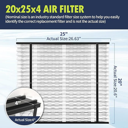 IYOUYA 3 Pack 213 Replacement Filter Compatible with AprilAire Whole House Air Purifiers 1210,1620,2210,2216,3210,4200,20x25x4, MERV-13 Furnace Filter
