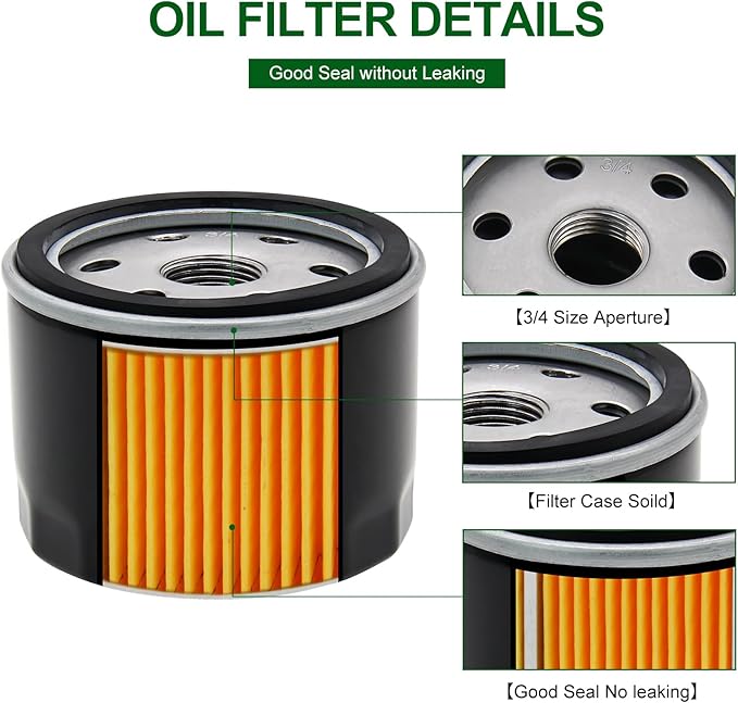 492932S Oil Filter Fits for Briggs & Stratton John Deere 492932 492056 695396 795890 696854 492932B Compatible with Kawasaki 49065 7007 Kohler 12505001 Tecumseh 36563 Lawn Mower Oil Filter