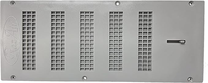RazAir™ Foundation Vent with Damper and Screen - 16"x 6.5" Weatherproof and Paintable ABS – Easy to Install Moisture Mold Reducing for Crawl Space, Outdoor, Garage, and Home Improvement