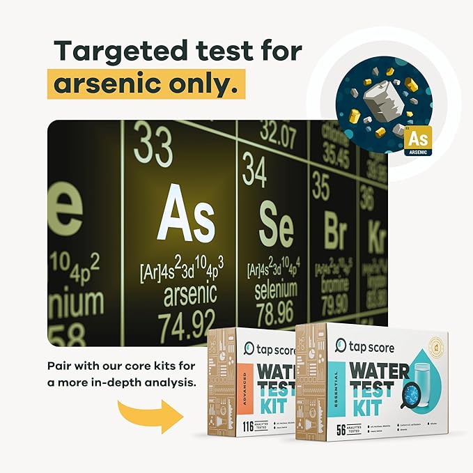 Tap Score Total Arsenic in Water Test Kit | Specialized EPA Certified Drinking Water Labs | #1 Best Home Water Test 2021-24 NYT Wirecutter | 100% Unbiased