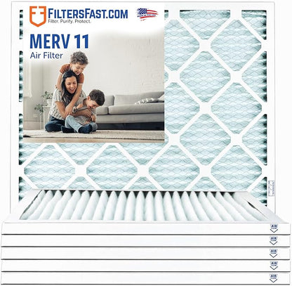 Filters Fast 30x36x1 Air Filter MERV 11, 1" AC Furnace Air Filters, Made in the USA, Actual Size: 29.5"x35.5"x0.75, 6 Pack