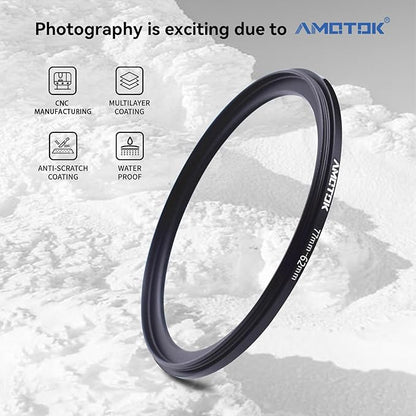 77mm Lens to 62mm Camera Lens Adapter,77mm to 62mm Filter Step-Down Ring Adapter Ring,Compatible All 62mm Filter Accessory