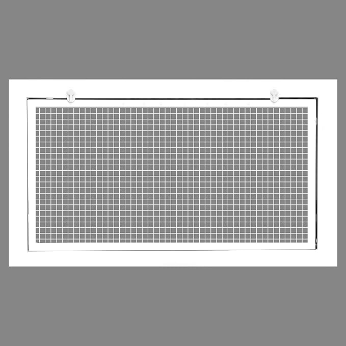 HVAC Premium 12" x 24" Cube Core Eggcrate Return Air Filter Grille for 1" Filter - Aluminum - White [Outer Dimensions: 14.5" x 26.5]