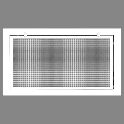 HVAC Premium 12" x 24" Cube Core Eggcrate Return Air Filter Grille for 1" Filter - Aluminum - White [Outer Dimensions: 14.5" x 26.5]