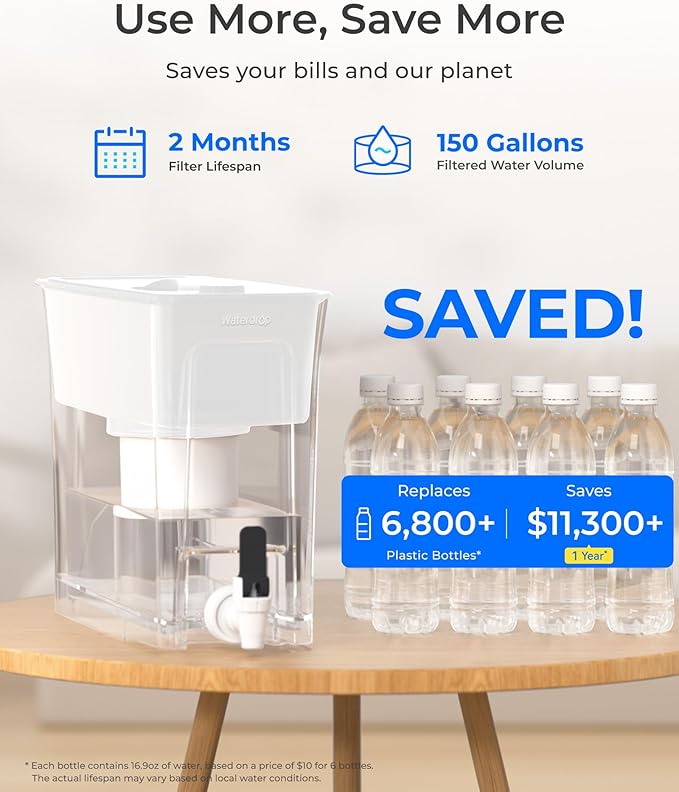 Waterdrop Large 35-Cup Water Filter Dispenser