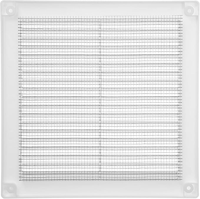 Vent Systems 6" x 6" Inch (Opening Dimensions) - Pack of 2 - Plastic White Soffit Vent Cover - Flat Square Air Vent Grille - Air Vent Deflector - HVAC 8" x 8" Inch (Overall Dimensions)