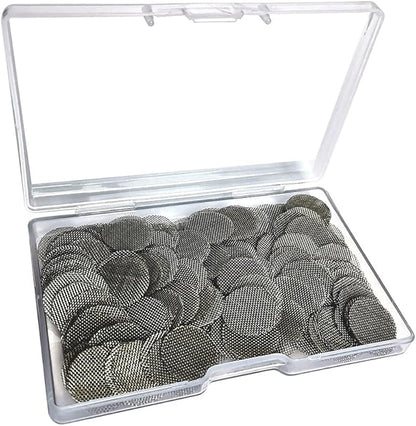 200pcs Stainless Steel Pipe Filters, 15mm/0.59 Inch Smoking Screens Pipe, Silver Mesh Screens Gauzes Filter with Storage Box